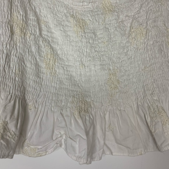 Zara off shoulder shrilled smocked frill crop top blouse - Picture 3 of 5